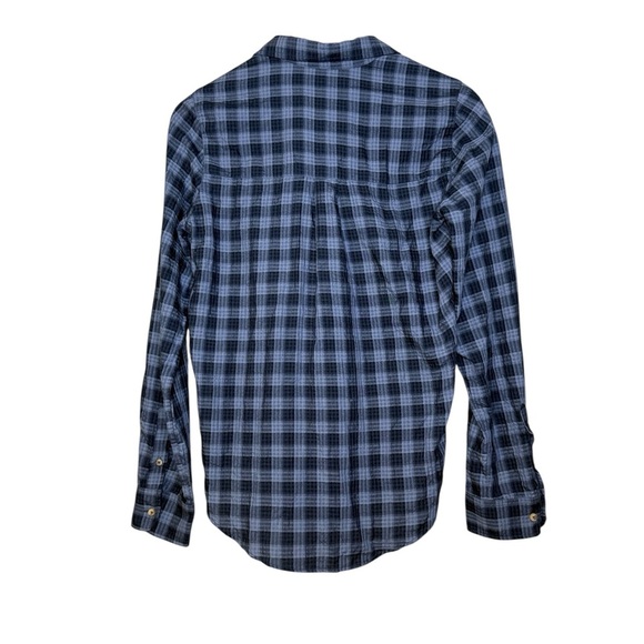 Abercrombie & Fitch Blue Plaid Button Up Shirt Women’s Medium Long Sleeve Top - Picture 2 of 4